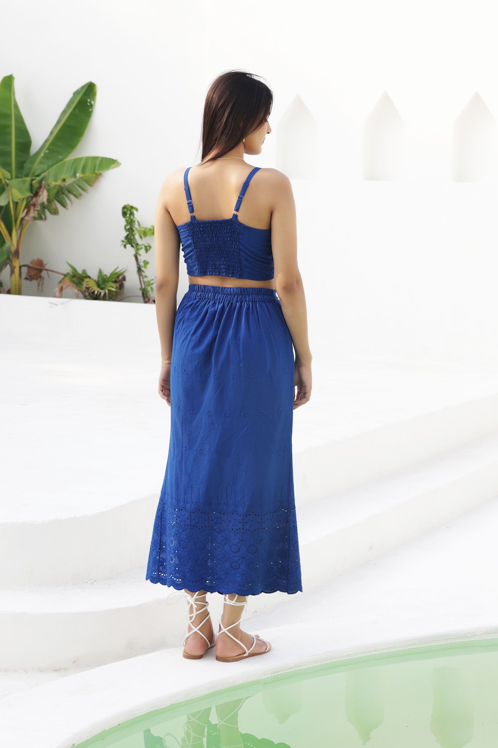 Shiffli Blue Nirvi Skirt Set