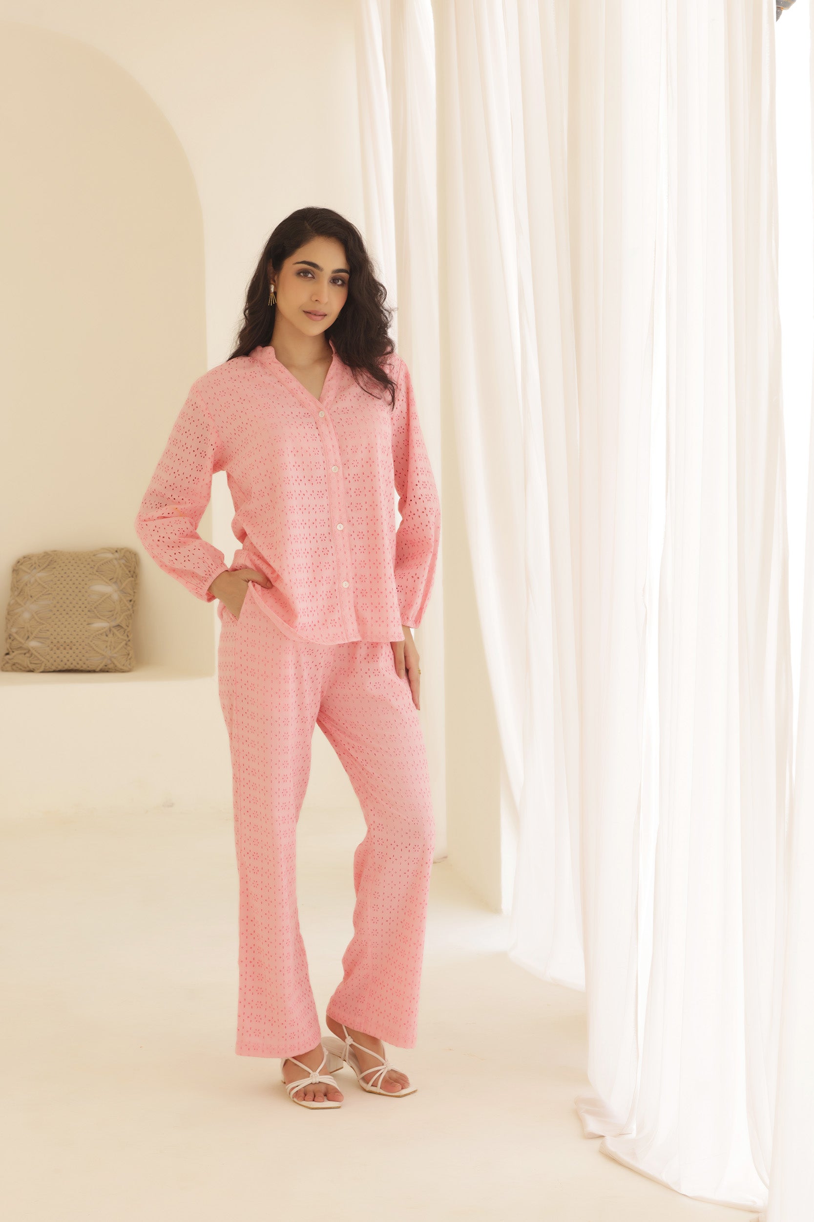 Orchid Shiffli Co-ord Set