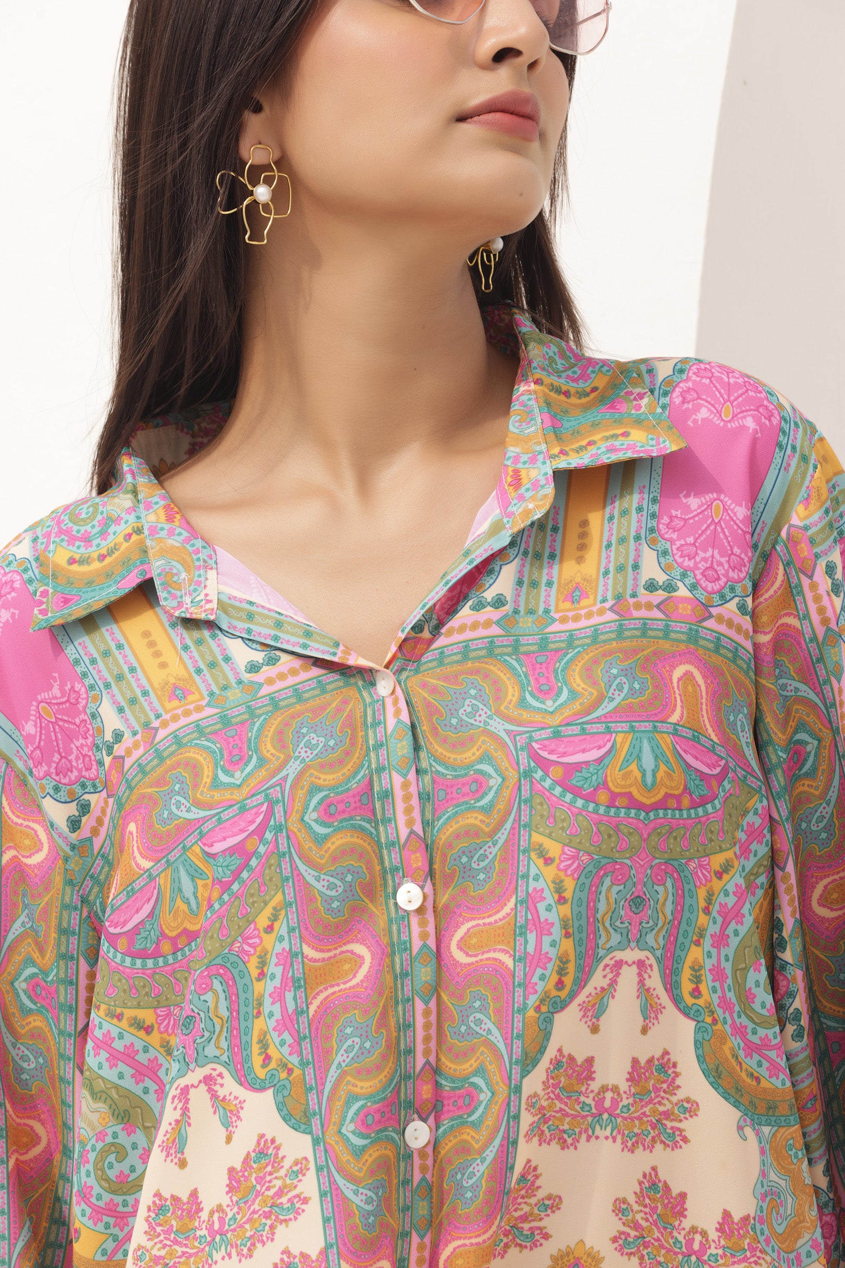 Poly Yellow Jharoka Shirt