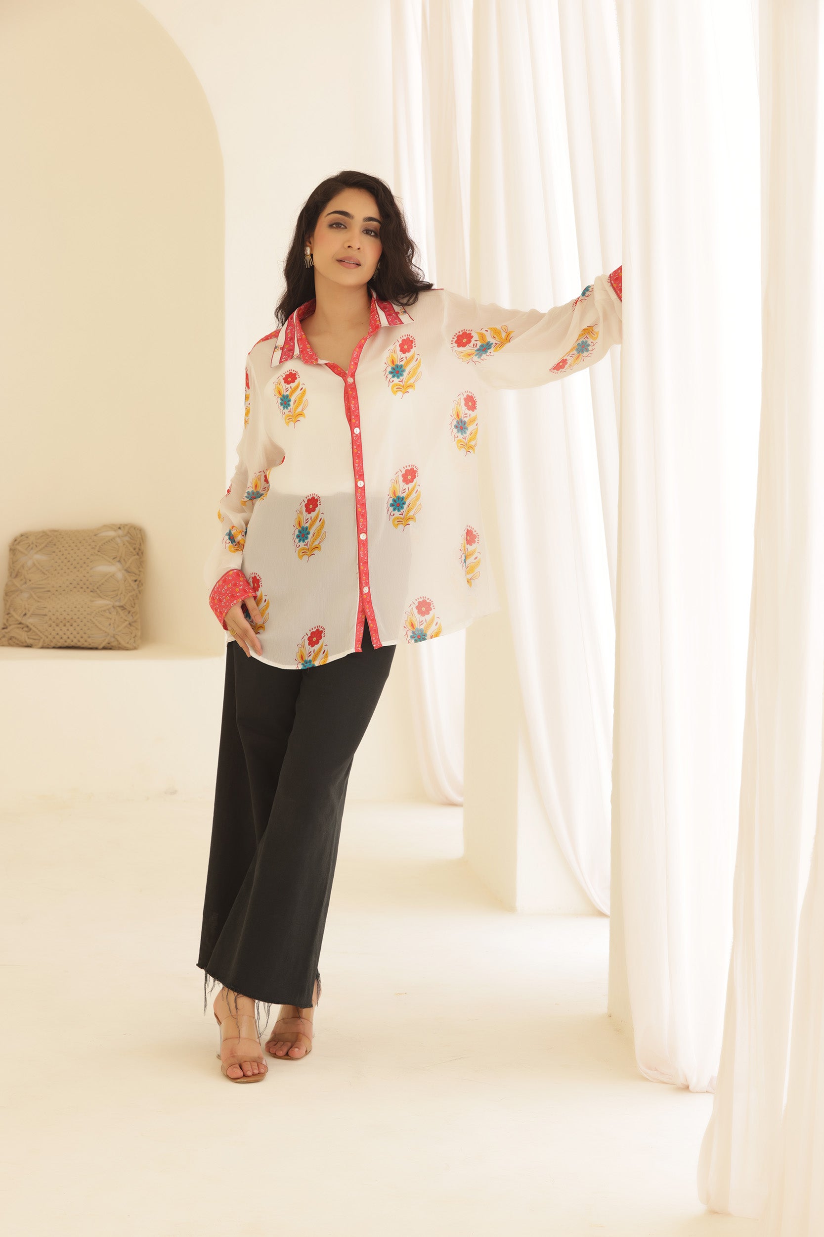Chinon Red Block Shirt