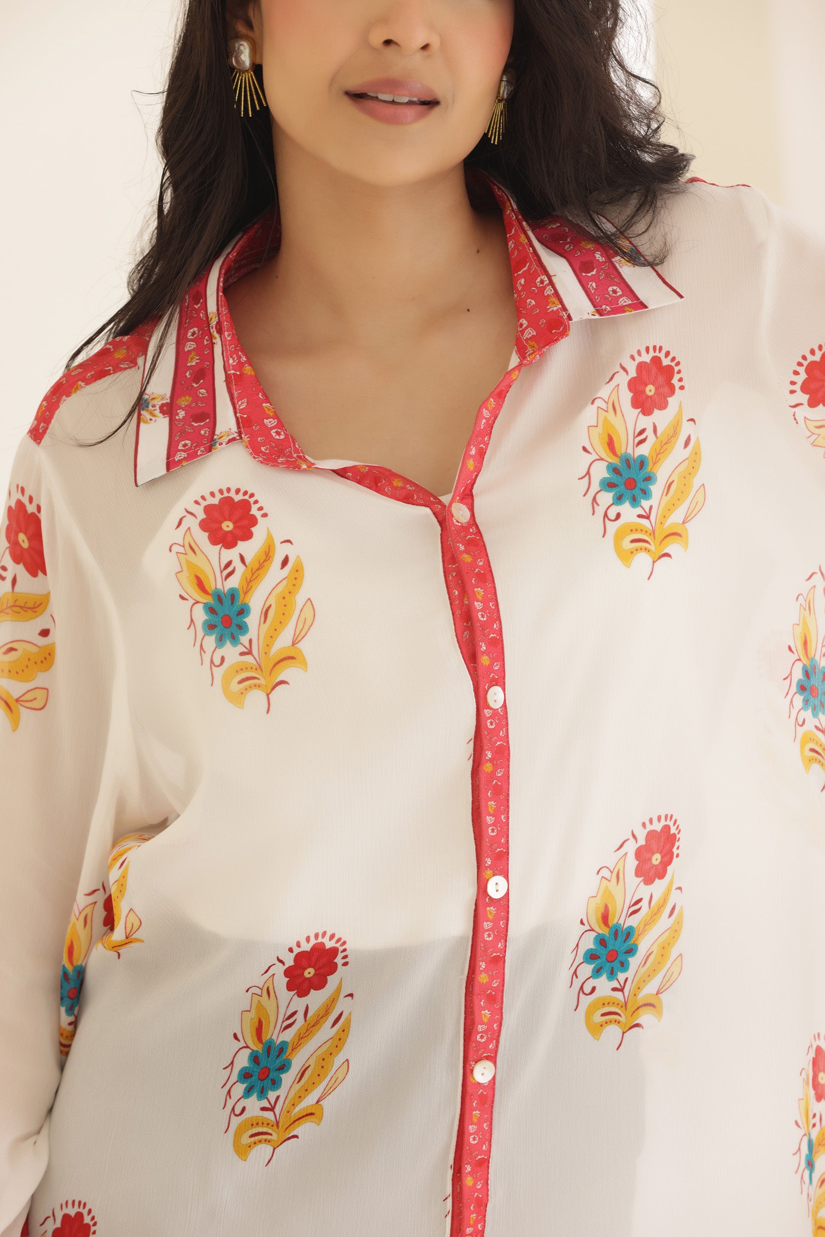 Chinon Red Block Shirt