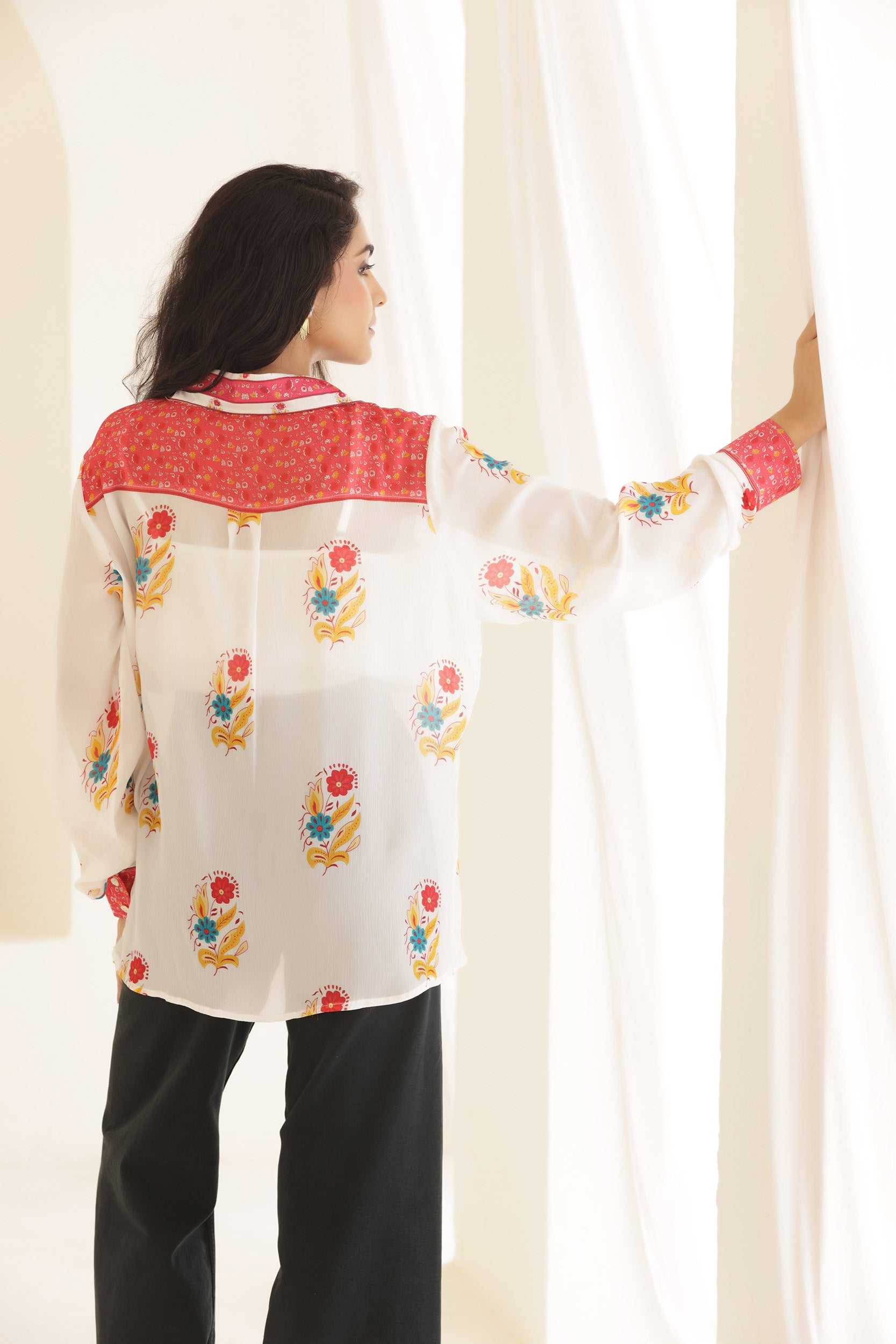 Chinon Red Block Shirt