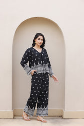 Black Shiffli Tie-On Co-ord Set