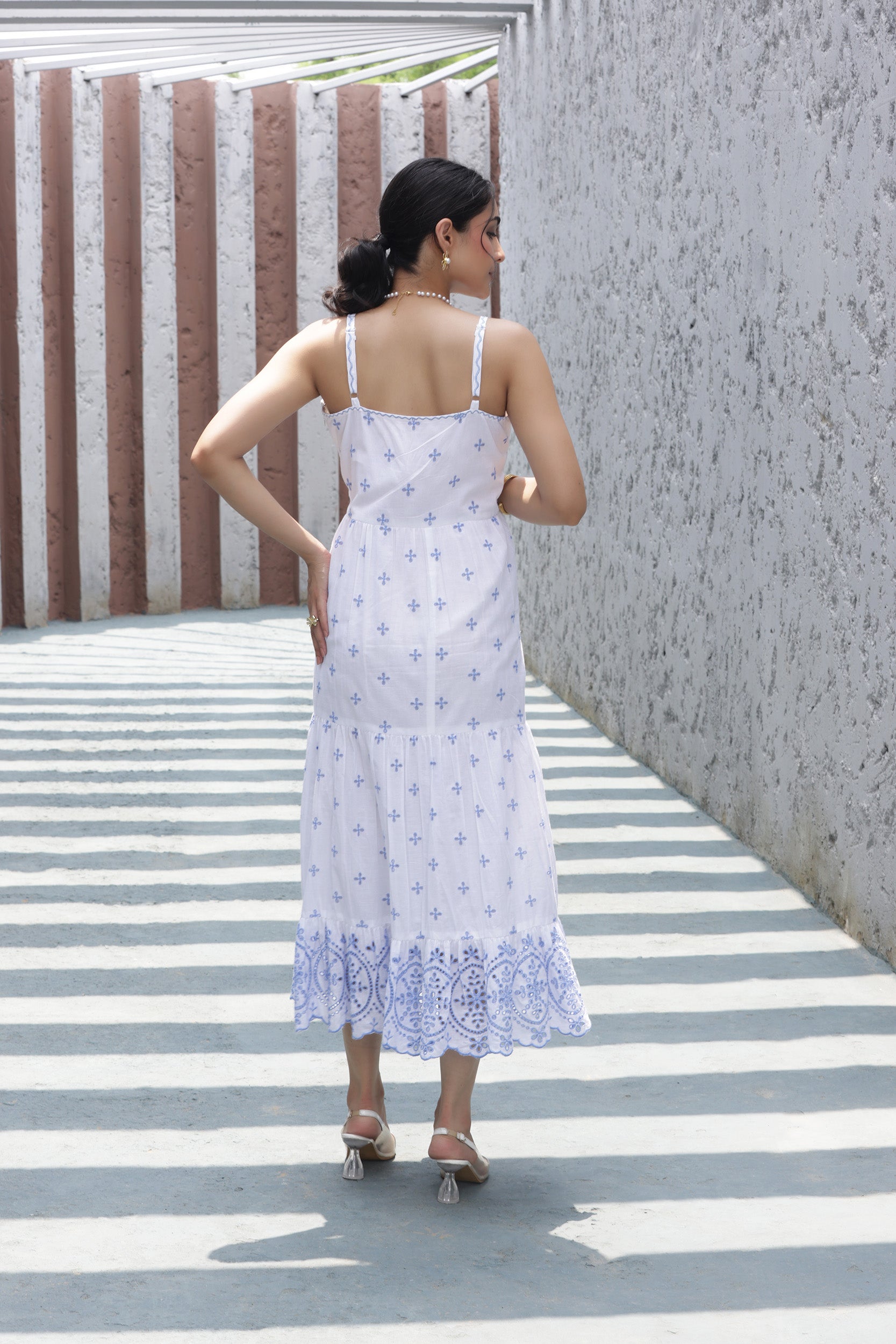 White Shiffli Joy Tier Dress