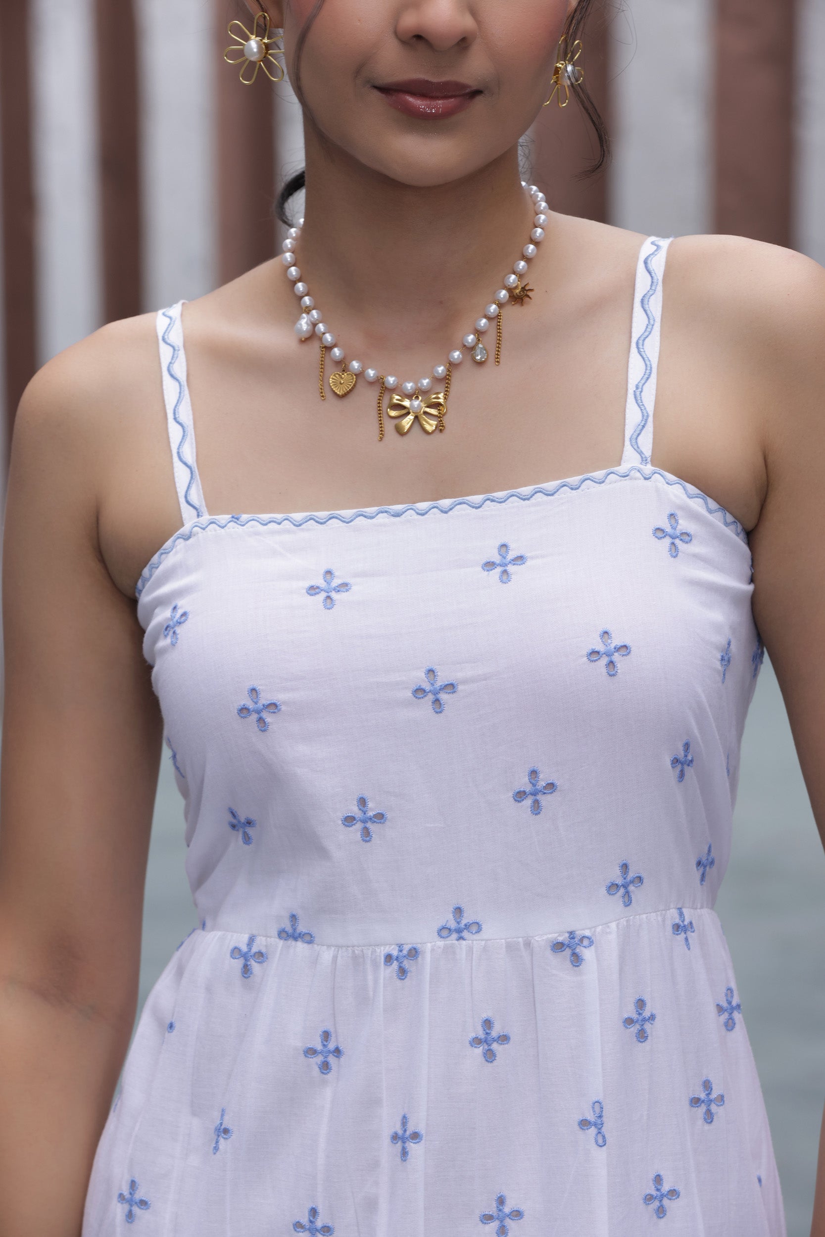White Shiffli Joy Tier Dress
