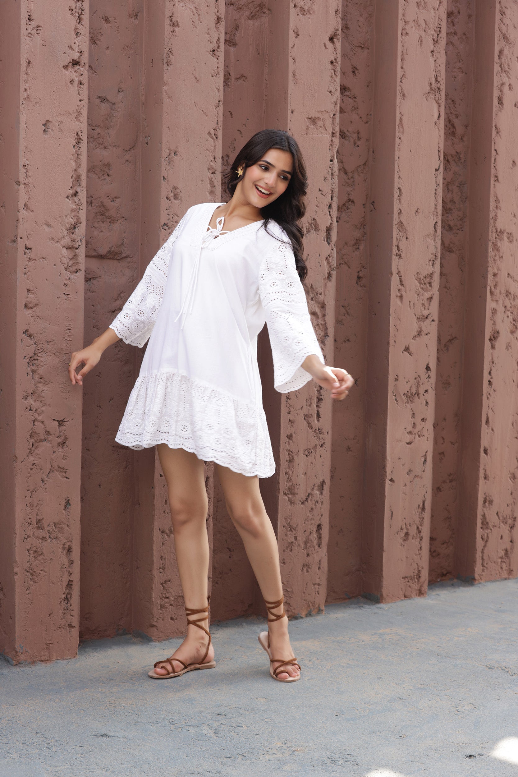 White Shiffli Grace Dress