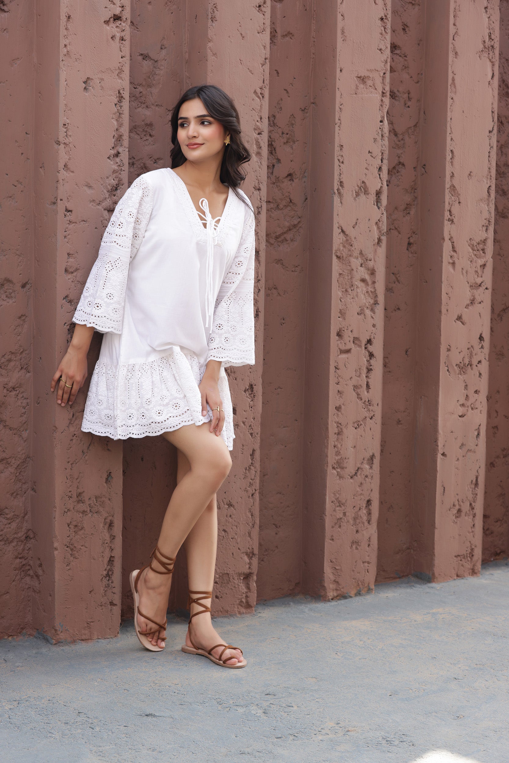 White Shiffli Grace Dress