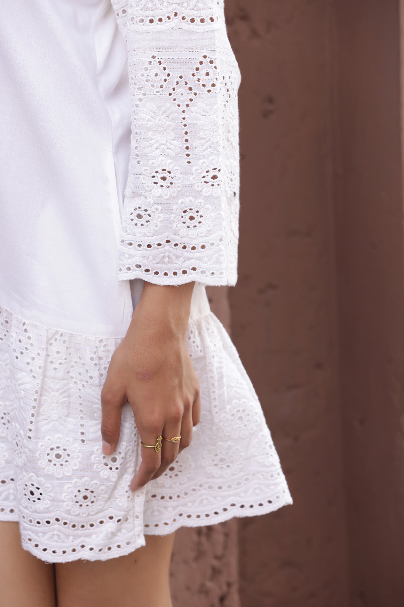 White Shiffli Grace Dress