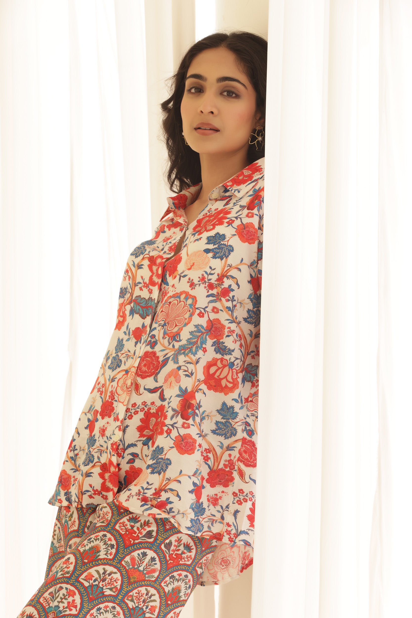 Linen Sangaria Floral Co-ord Set