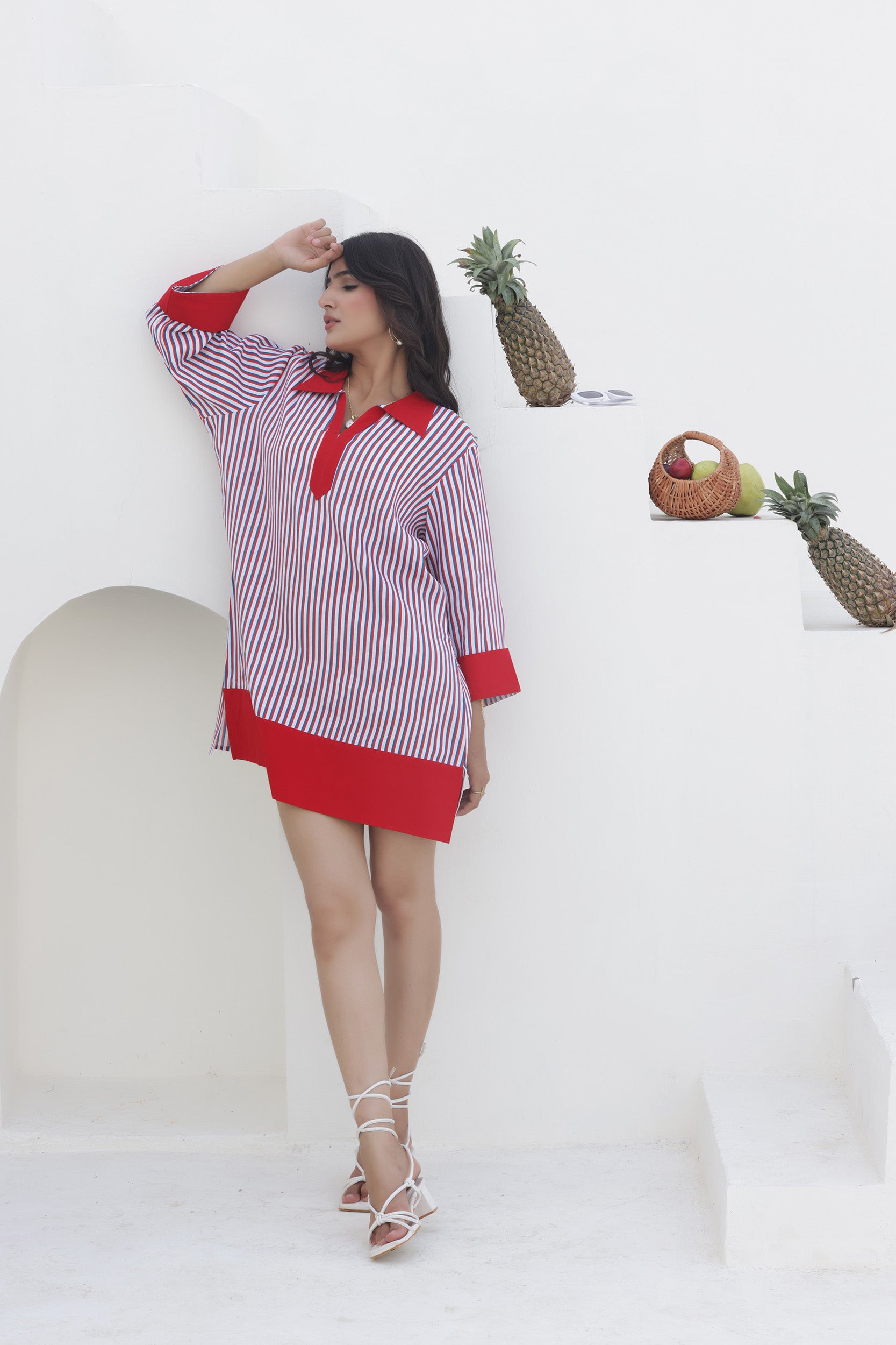 Rayon Raspberry Short Dress