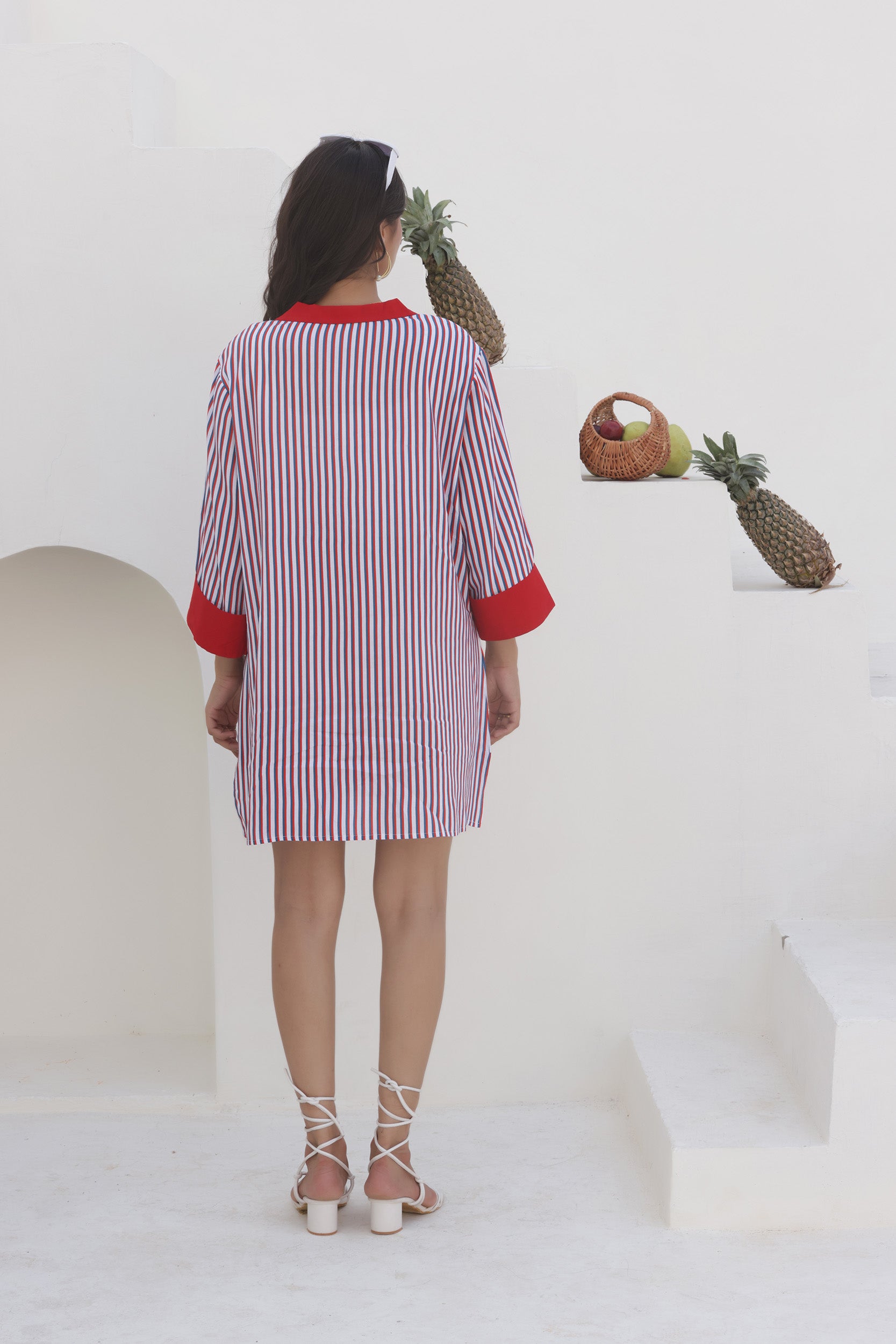 Rayon Raspberry Short Dress