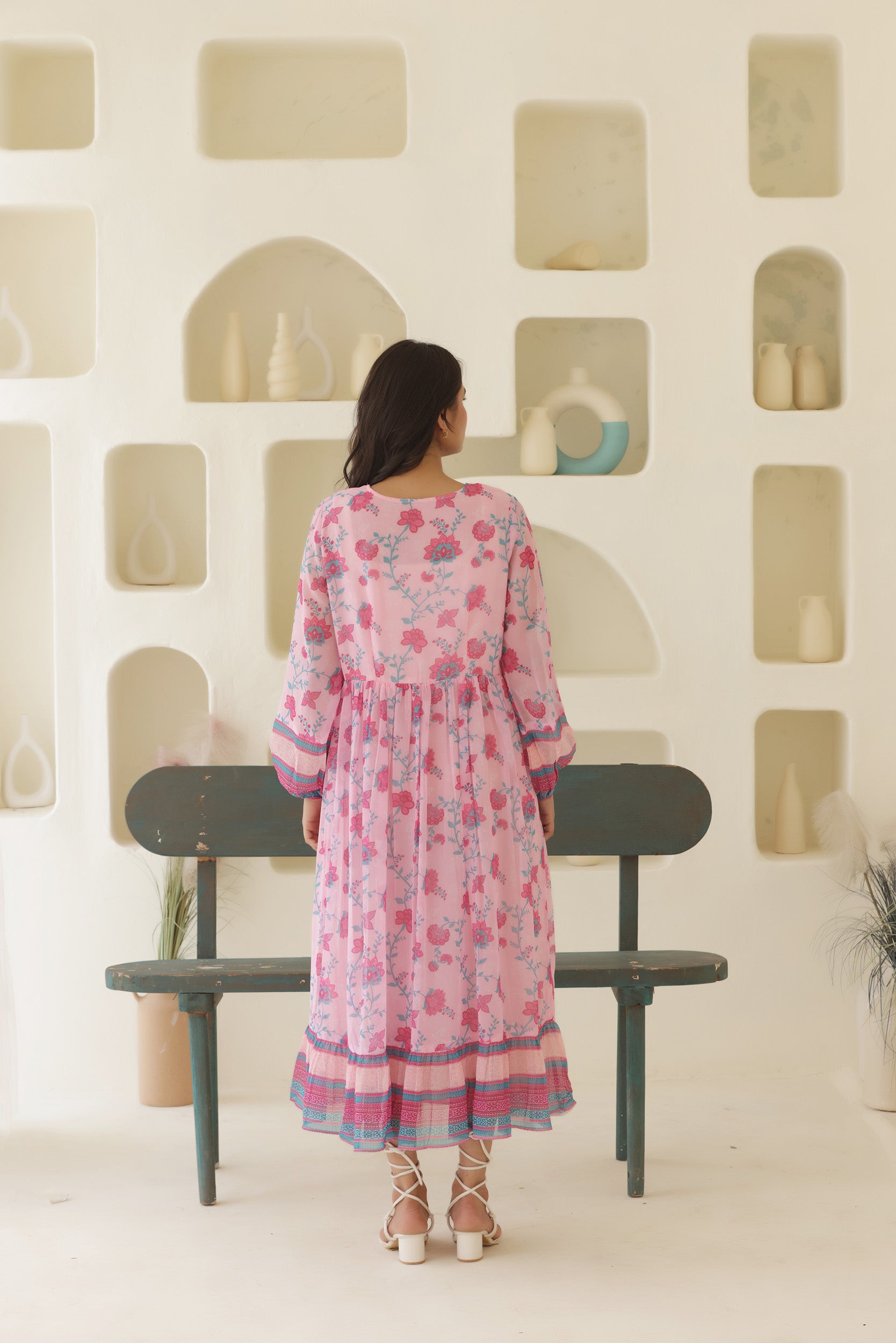 Georgette Chings Pink Long Dress