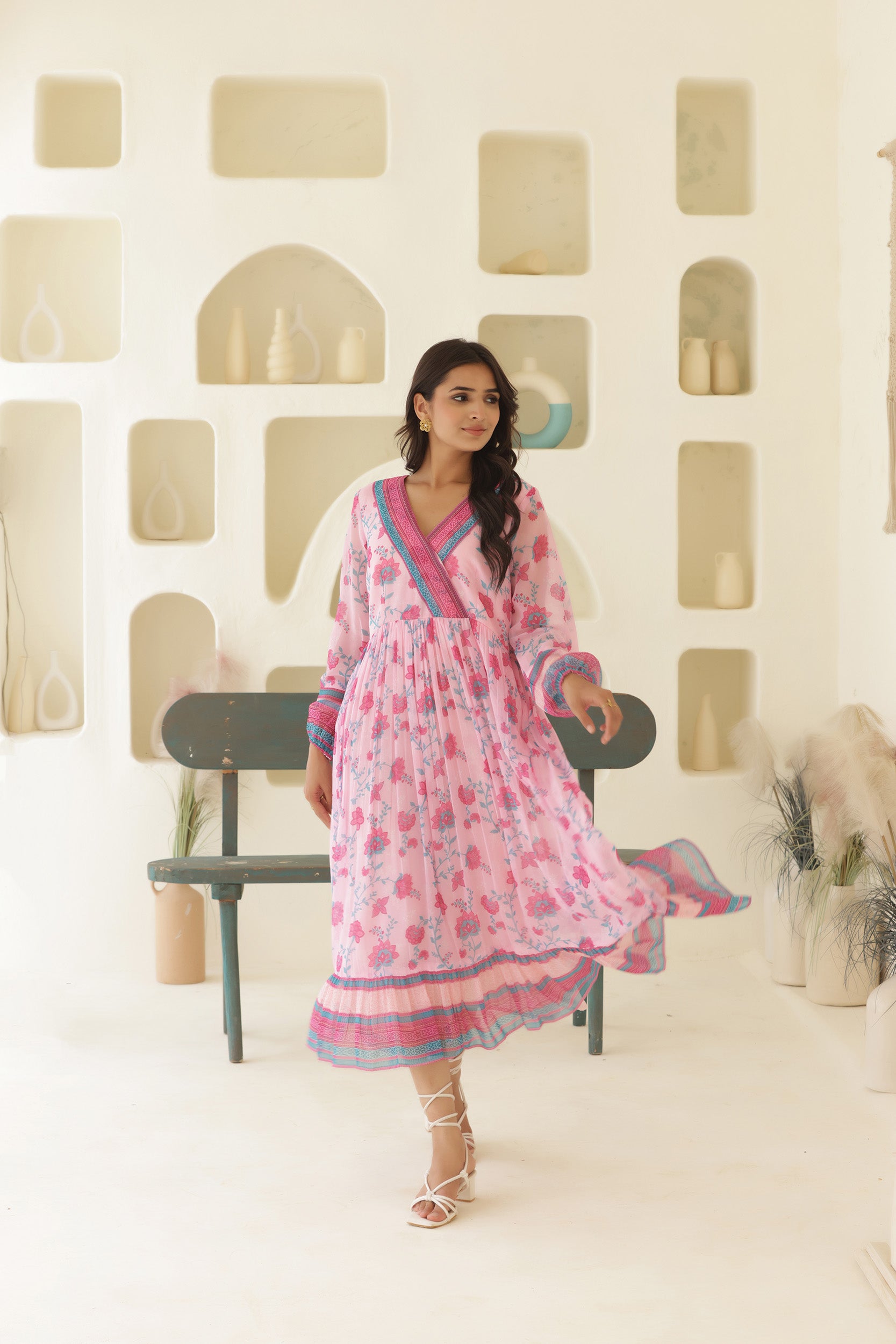 Georgette Chings Pink Long Dress