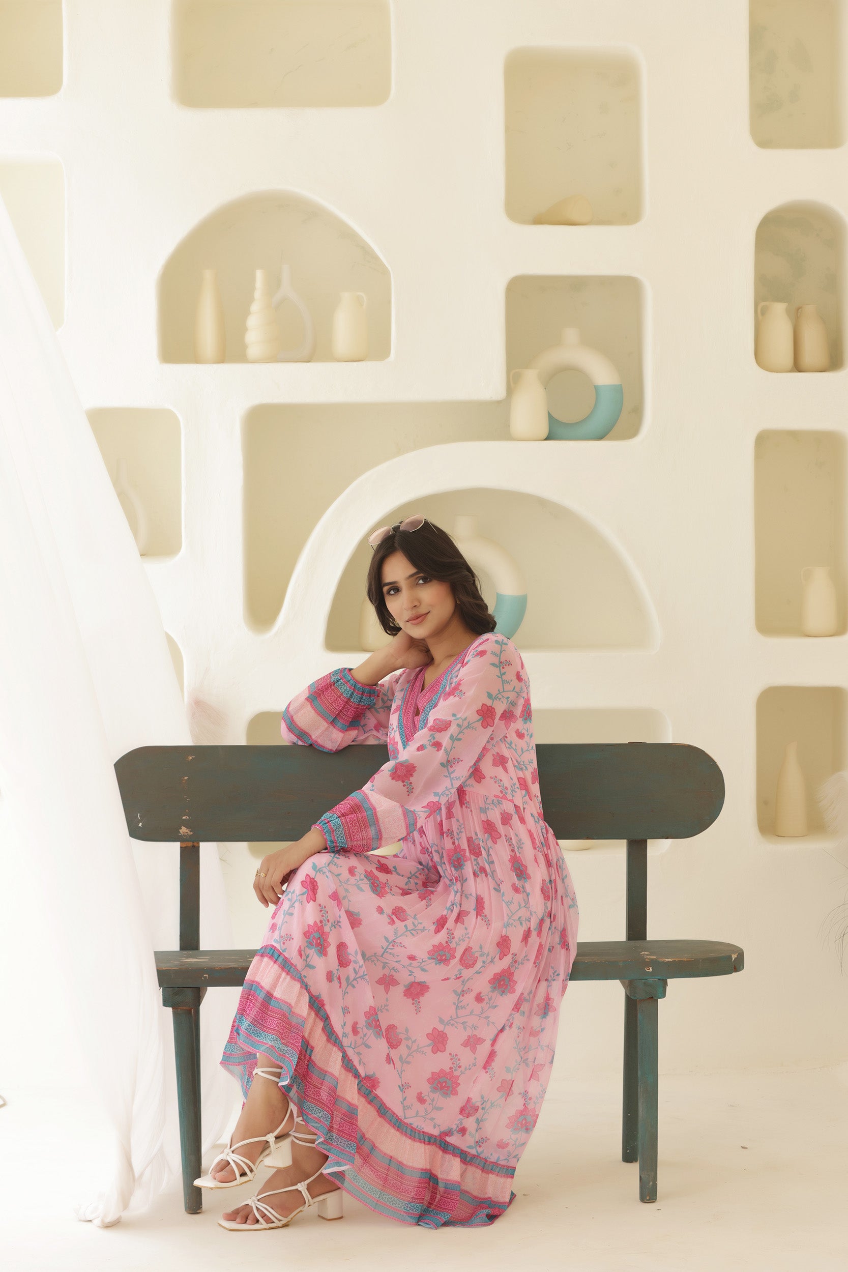Georgette Chings Pink Long Dress