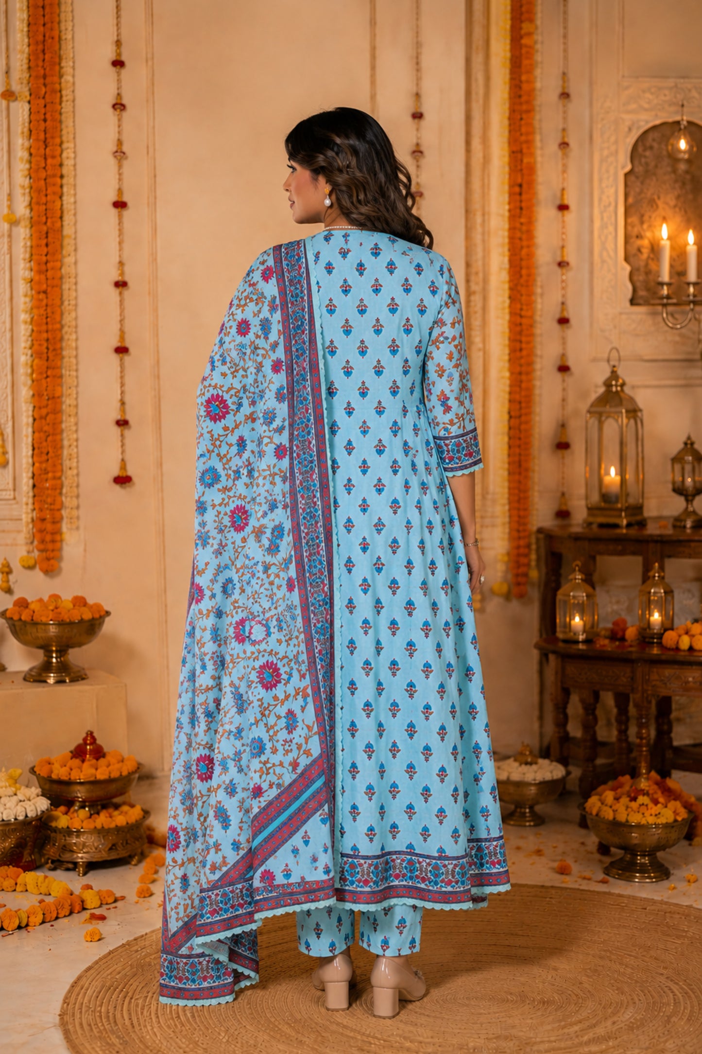 Aasman Floral Anarkali Set