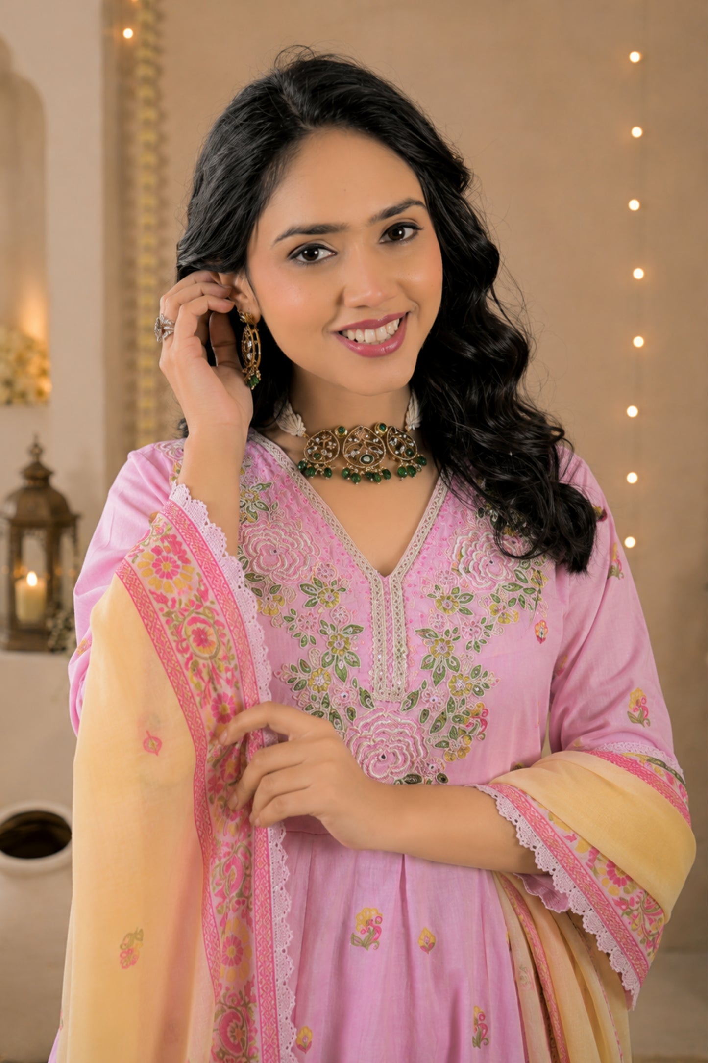 Rose Blossom Anarkali Set