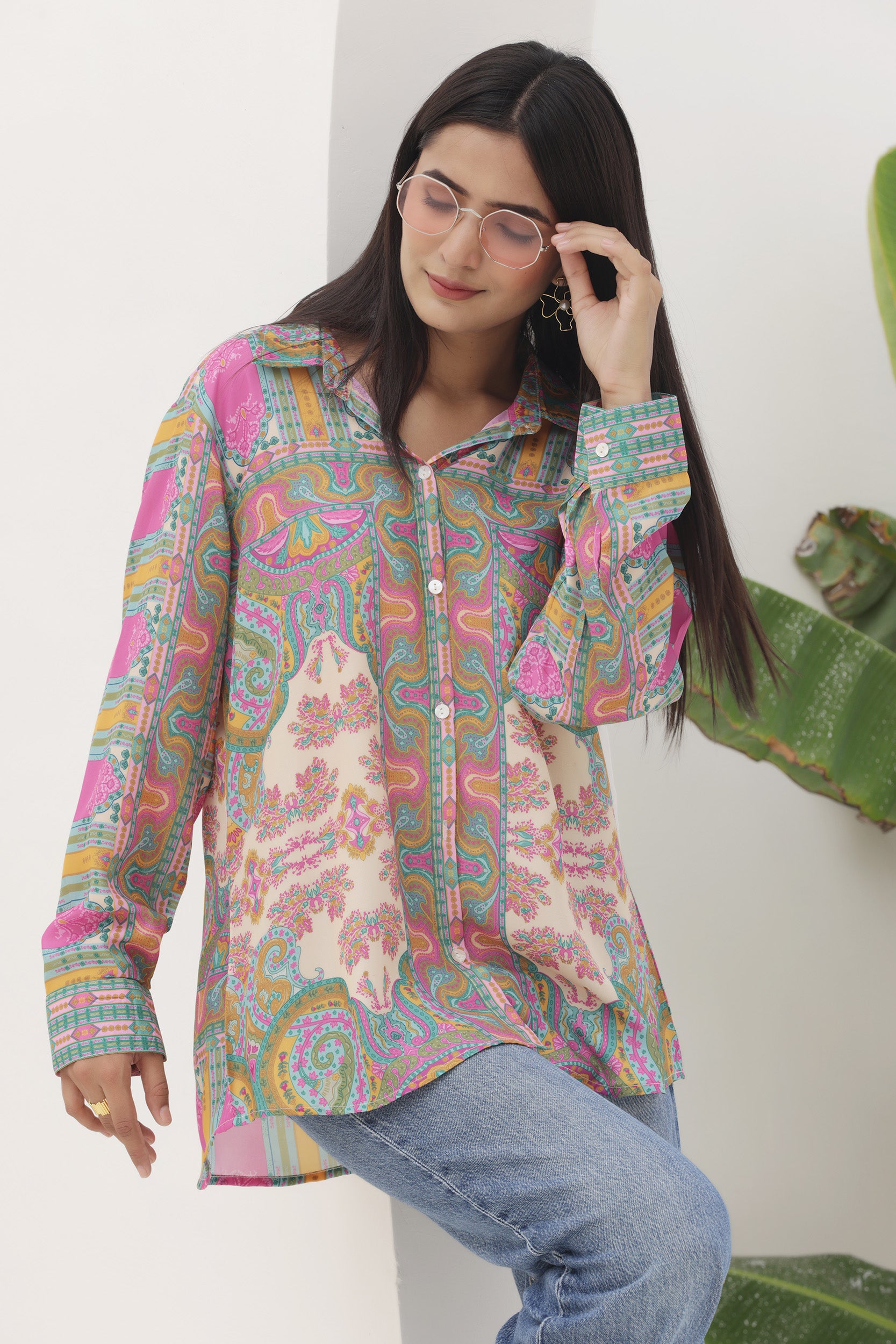 Poly Yellow Jharoka Shirt
