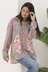 Poly Yellow Jharoka Shirt