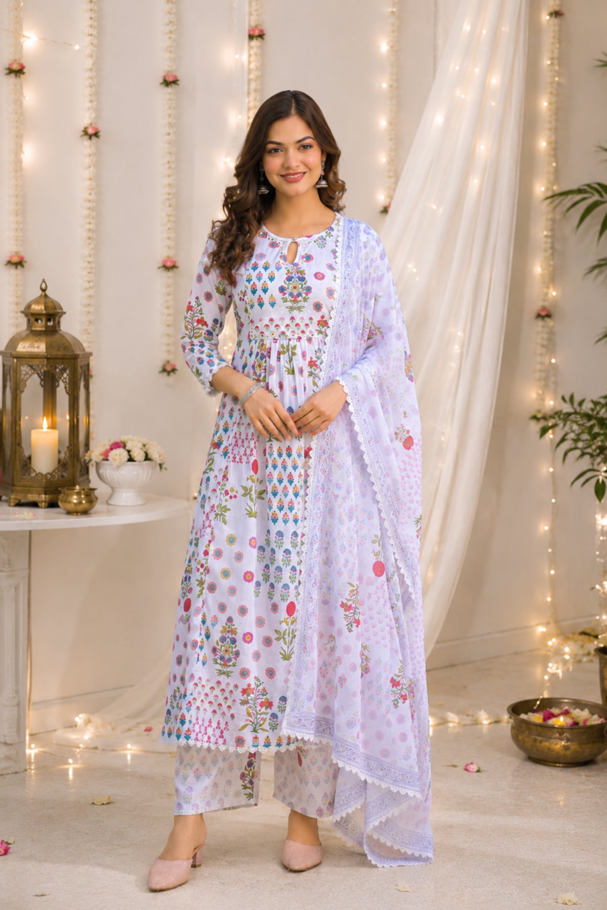 Orchid Frost Anarkali Set