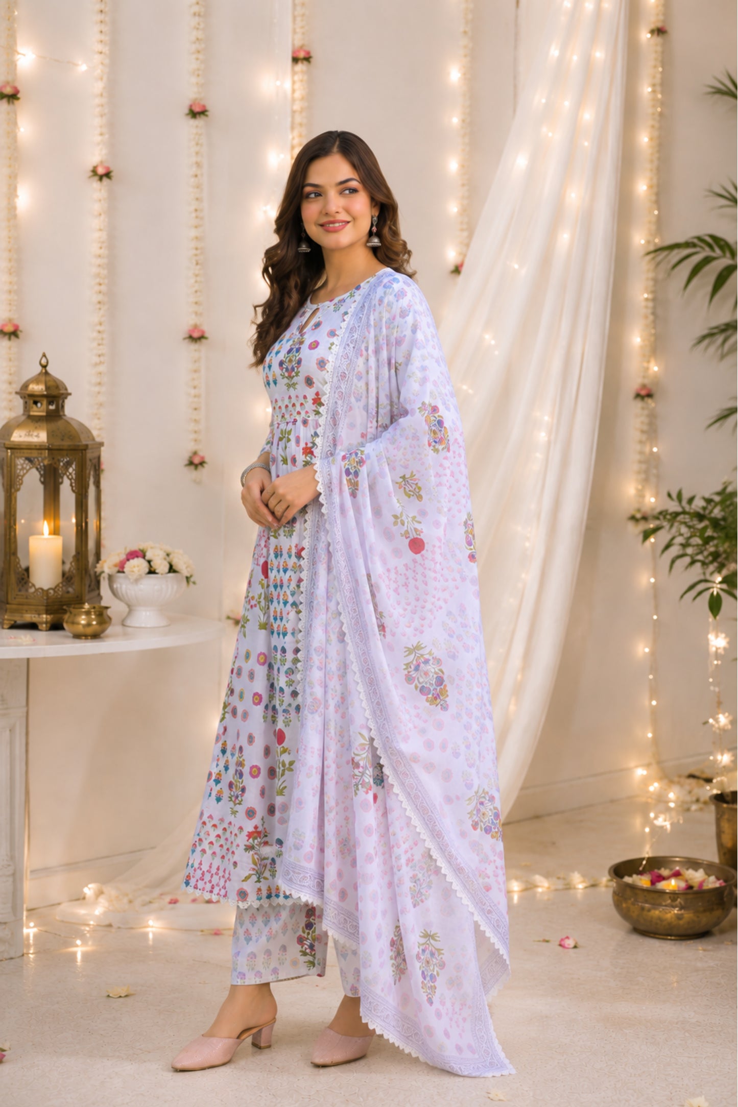 Orchid Frost Anarkali Set