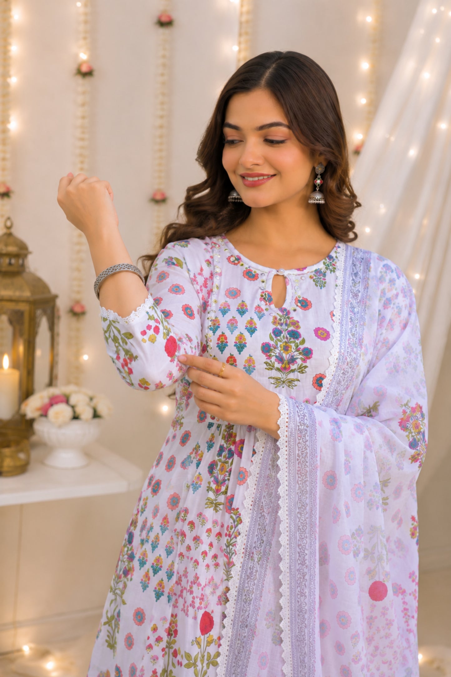 Orchid Frost Anarkali Set