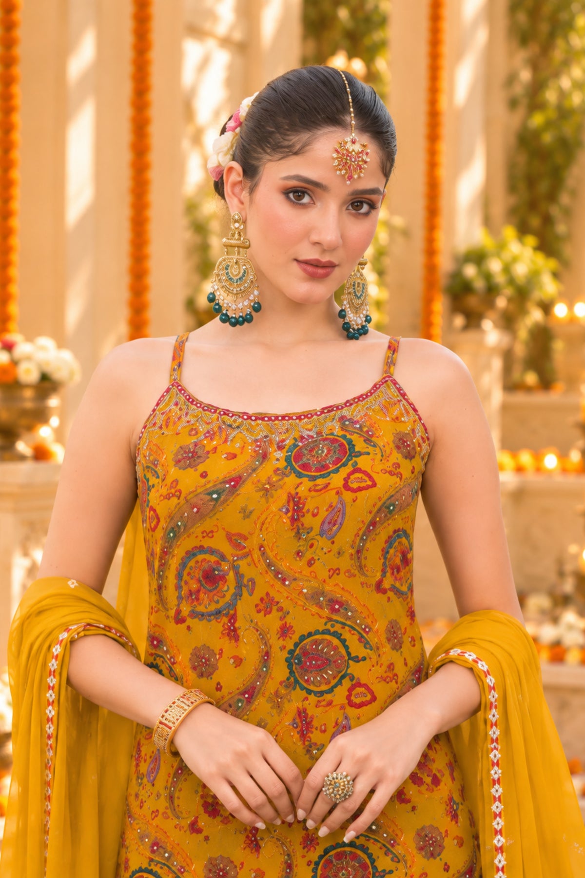 Marigold Paisley Sharara Set