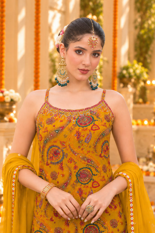Marigold Paisley Sharara Set
