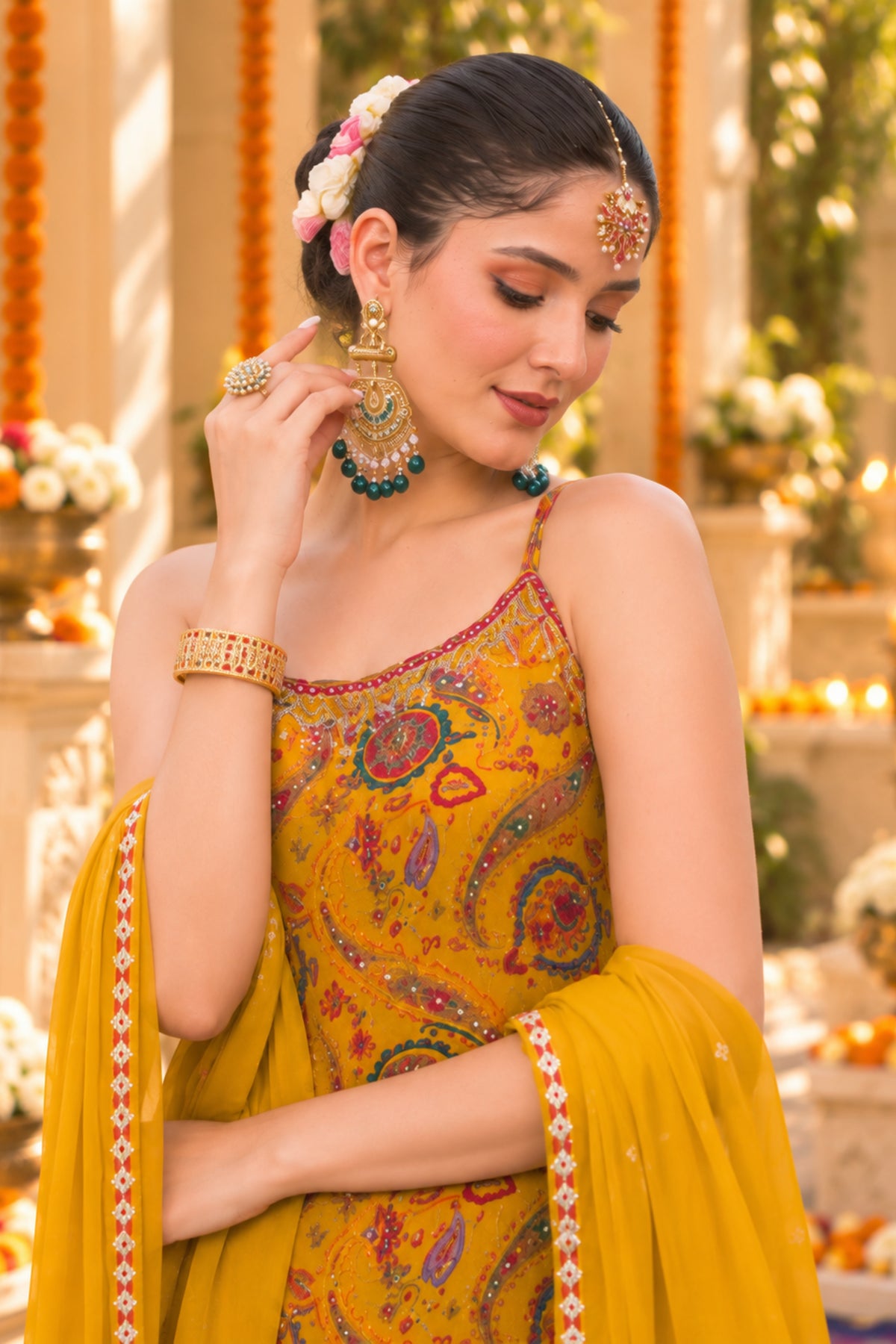 Marigold Paisley Sharara Set