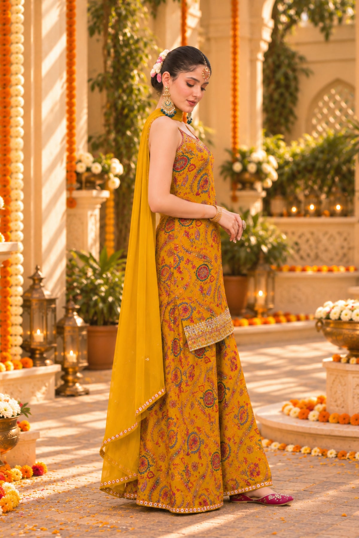 Marigold Paisley Sharara Set