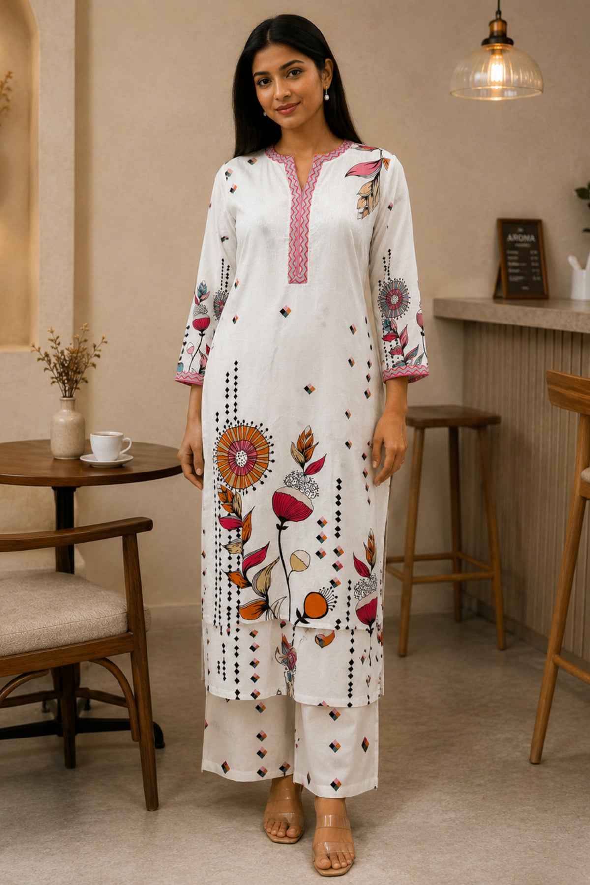 Ivory Sunburst Petal Kurta Set