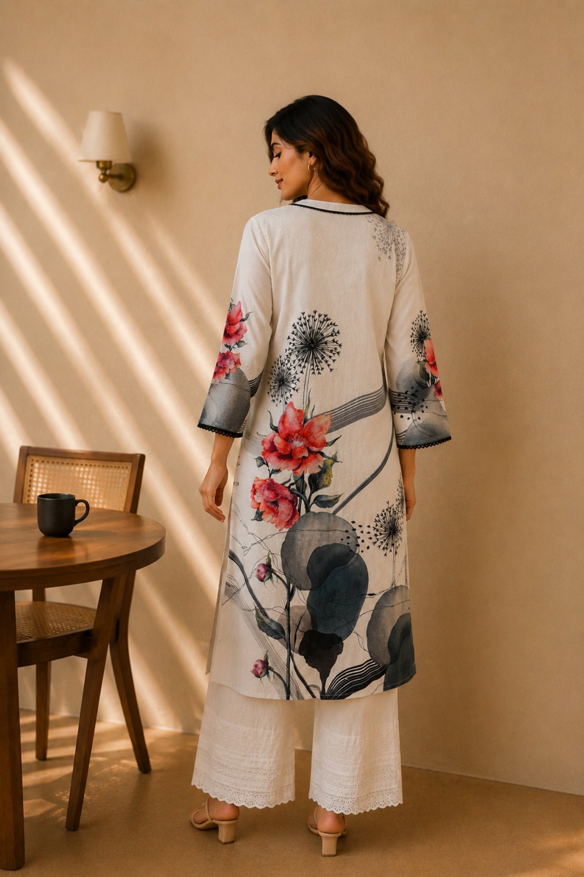 Ivory Dandelion Bloom Kurta Set