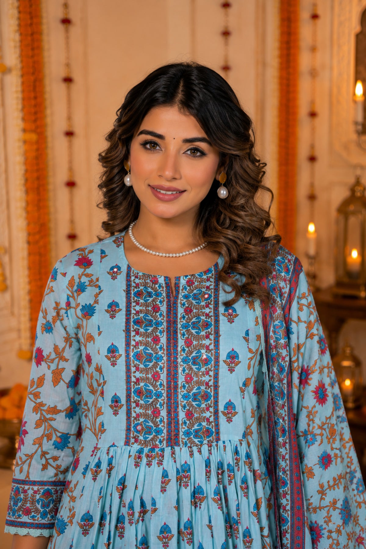 Aasman Floral Anarkali Set