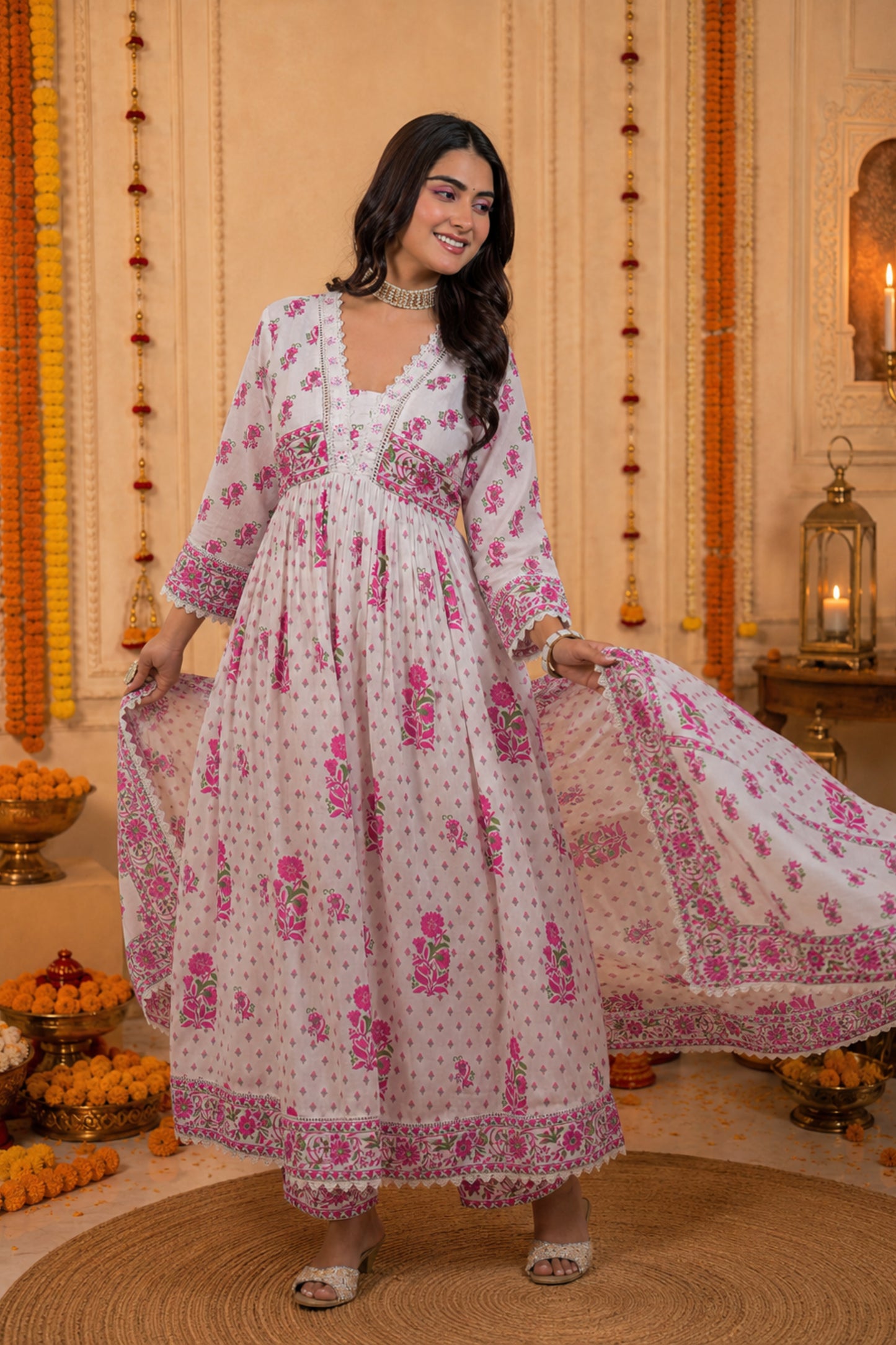 Gulnaar Blossom Anarkali Set