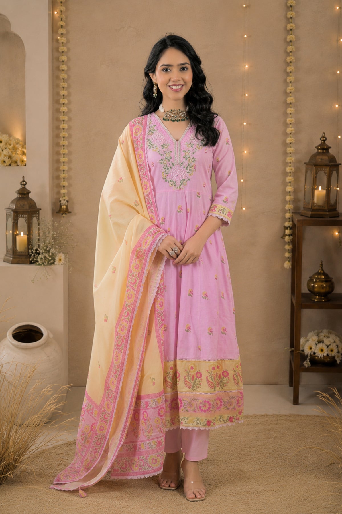 Rose Blossom Anarkali Set