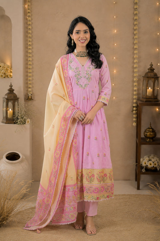 Rose Blossom Anarkali Set