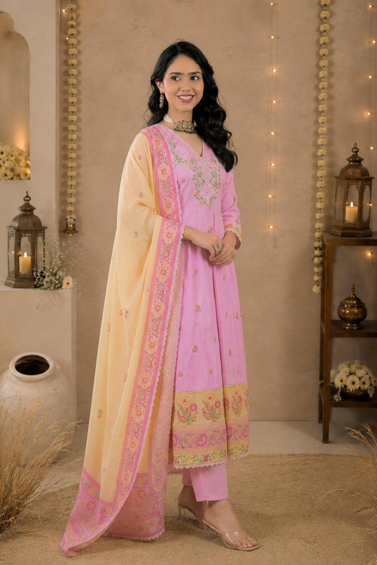 Rose Blossom Anarkali Set