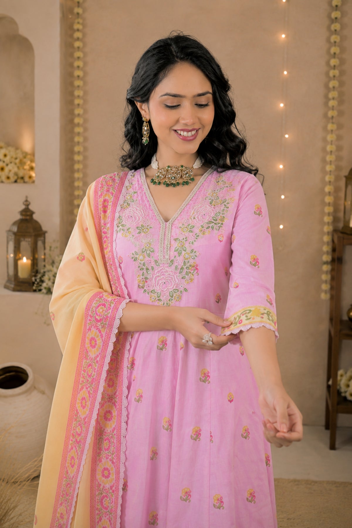 Rose Blossom Anarkali Set