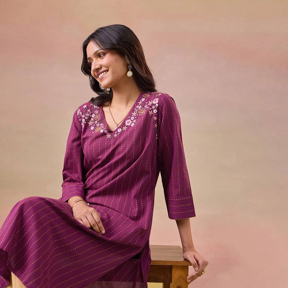 women cotton Printed kurta set